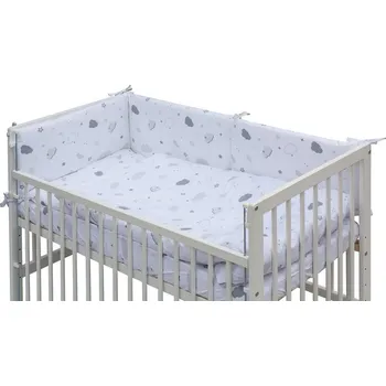 Dětská postýlka Scarlett Dětská postýlka bílá s kompletní výbavou 120 x 60 cm Krena