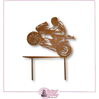 Výuková hračka Motorka GP - dortový zápich - Modrá