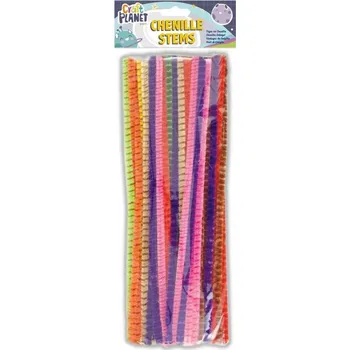 WEST DESIGN Chlupaté modelovací drátky barevné, pruhované (50ks)