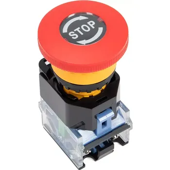 vypínač Nouzové zastavení ve tvaru houby, hlavní vypínač