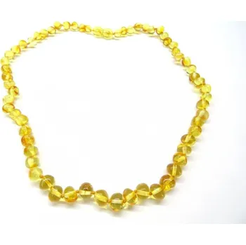 Korálek Jantarový náhrdelník pro ženy - Citronové, kulaté, leštěné kamínky