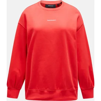 Dámská mikina MIKINA PEAK PERFORMANCE W ORIGINAL TERRY CREW BRILLIANT RED/BLACK/