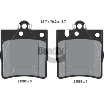 Brzdová destička Sada brzdových destiček, kotoučová brzda BENDIX Braking BPD1253