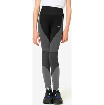 Dámské legíny DECATHLON Dívčí fitness legíny bezešvé 12 LET BÍLÁ|ČERNÁ