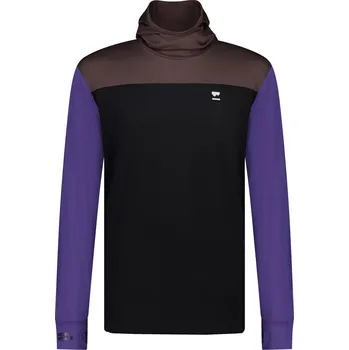 Pánské tričko merino triko MONS ROYALE YOTEI POWDER HOOD LS violet / cedar / black Velikost: XL