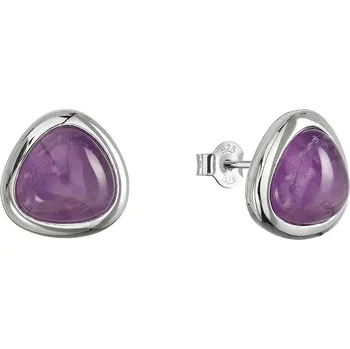 Šperk EVOLUTION GROUP CZ Stříbrné náušnice trojúhelník s pravým ametystem - 11728.3