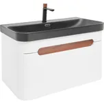 Swiss aqua technologies Koupelnová skříňka s umyvadlem a baterií SAT Fusion 77,5x43x45 cm bílá matná mat SATFUSION80WBKMBA