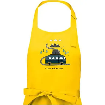 Kuchyňská zástěra Cesta přírodou I love Adventure - Pánská zástěra na vaření - Univerzální velikost ( Žlutá )