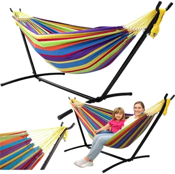 Dětská houpačka Mamido Houpací síť se stojanem 200×120 cm