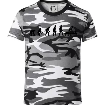 Chlapecké tričko Evoluce masáž - Dětské maskáčové triko - 104-110cm / 3-4 roky ( Šedý maskáč )