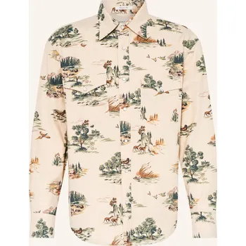 Pánská košile Gant Pánská Košile Regular Fit, nude / zelená / hnědá, 46