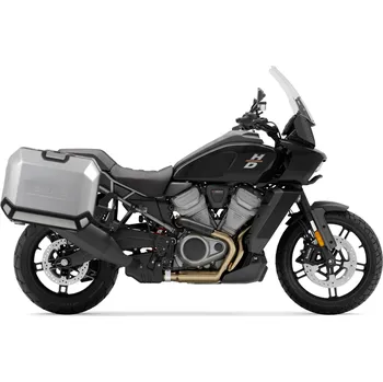 Zavazadlo na motocykl SHAD Kompletní sada bočních hliníkových kufrů TERRA, 36/47 litrový boční kufry, včetně montážní sady SHAD Harley Davidson Pan America 1250