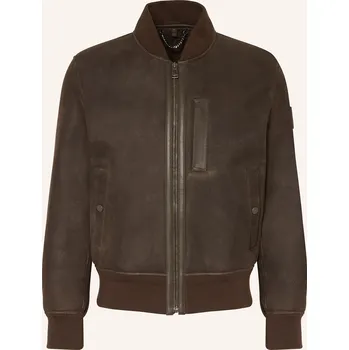 Pánská bunda Belstaff Pánská Kožená Bunda Ridge, tmavě hnědá, 50