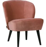 WOOOD Růžové sametové křeslo Norma