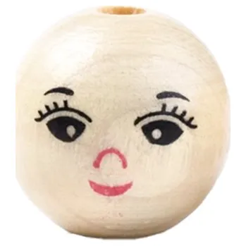 Dětské navlékací korálky Pro Háčkování Dřevěný korálek obličej Ø 14 mm Počet: 1 ks