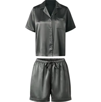 Dámské pyžamo esmara® Dámské saténové pyžamo (šedá, L(44/46))