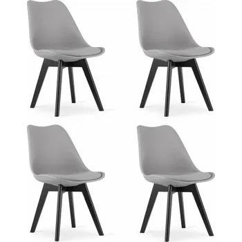 Jídelní židle Set čtyř jídelních židlí MARK šedý - černé nohy (4 ks)