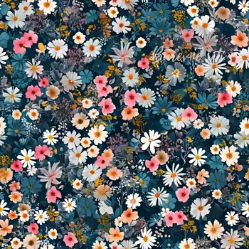 Úplet, Drobnokvěty mix (E) (Top kvalitní úplet Bella digitisk)