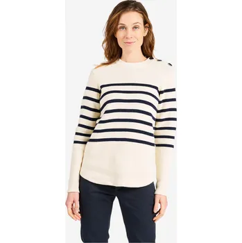 Pánský svetr DECATHLON Dámský námořnický svetr 100 XL BÍLÁ|MODRÁ