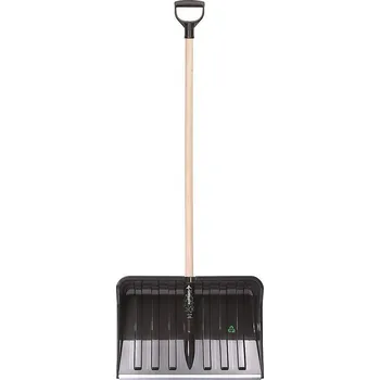 Hrablo na sníh Těsmat cz Hrablo na sníh ALPINUS ECO matně černá, 38,5x55cm, dřevěná násada - SLOŽENÉ