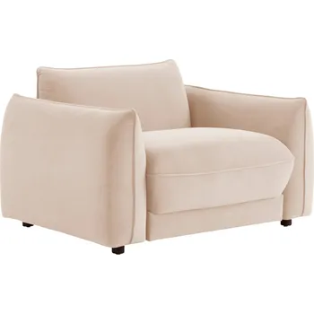 Křeslo Jotex Béžové sametové křeslo MOLTON