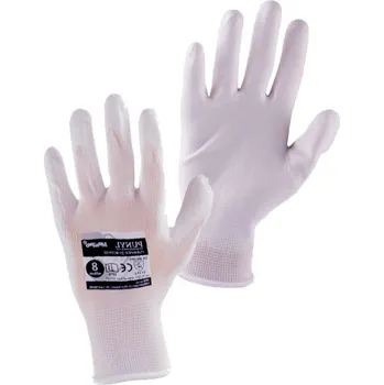 Pracovní rukavice MasiPro Povrstvené rukavice PUNYL bílé, v. 08"