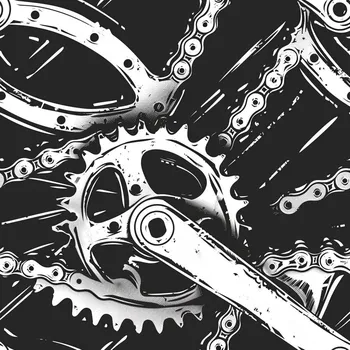 Sportovní úplet Silver light Černobílé cyklokliky s řetězy (E) (Sportovní úplet Silver)