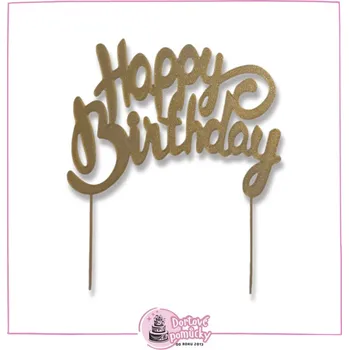 Happy Birthday baculatý dortový zápich - Bílá