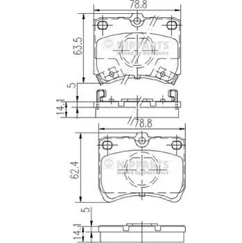 Brzdová destička Sada brzdových destiček, kotoučová brzda NIPPARTS J3603032