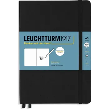 Diář Leuchtturm 1917, Skicák v pevné vazbě Leuchtturm 1917 A5, 112 stran, černý, 150 g/m² - Formadore