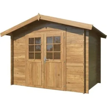 Zahradní domek Zahradní srubový domek s impregnací 28 mm PALMAKO Valentine 276X180 (Zahradní domek Valentine se stěnovicí 28 mm s hnědou impregnací )