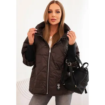 Fashionweek Dámská prošívaná bunda s krátkým střihem a stojáčkem K5705 Barva: Hnědý, Velikost: Universal