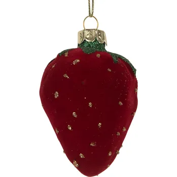 Vánoční ozdoba Clayre & Eef - Skleněná vánoční ozdoba STRAWBERRY 6GL5250