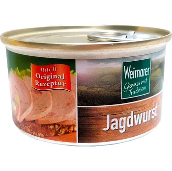 Konzervované maso WEIMARER Jagdwurst - jemně kořeněný vepřový lunchmeat - 125g