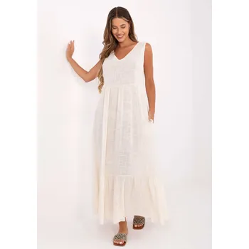 Dámské šaty Lehounké letní maxišaty OCH BELLA béžové EU velikost: S