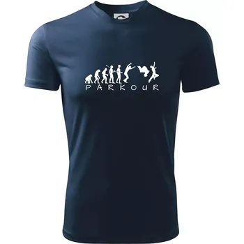 Pánské oblečení Parkour evoluce - Pánské triko Fantasy sportovní (dresovina) - S ( Námořní modrá (velmi tmavá - téměř černá) )