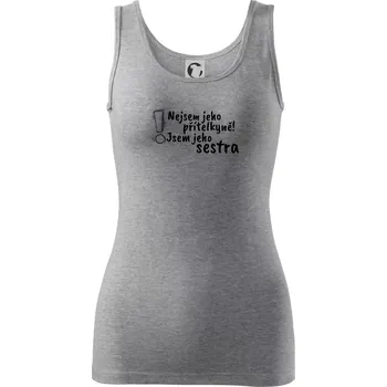 Dámské tričko Nejsem jeho přítelkyně, jsem jeho sestra - Dámské tílko - 2XL ( Tmavě šedý melír )