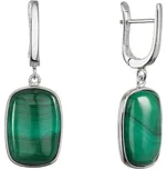 Stříbrné náušnice s přírodním malachitem 11741.3