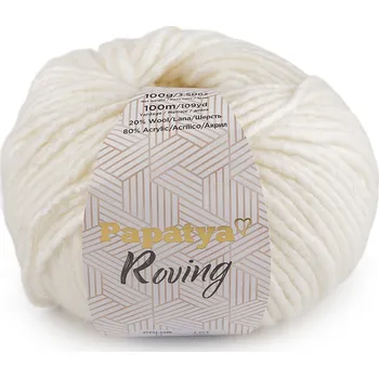 Příze Pletací příze Papatya Roving 100 g krémová světlá 1 ks