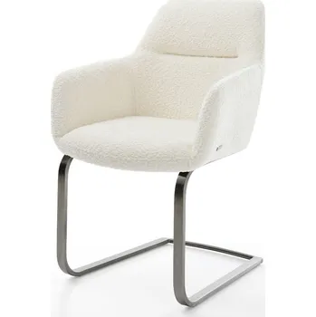 Jídelní židle DELIFE Jídelní židle Pejo-Flex bouclé bílá jídelní židle plochá grafit taštičkové pružiny