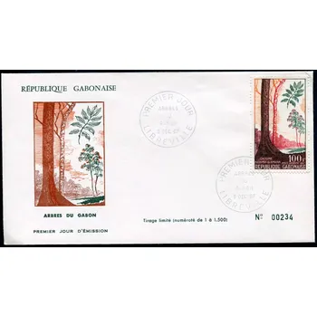 Poštovní známka (1967) FDC MiNr. 293 - Gabun - Okoumé (Aucoumea klaineana)