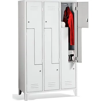 Školní nábytek 6-dveřová šatní skříň s dveřmi typu Z a nožičkami #26 CIK-CAK 6 ECONOMY F