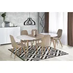 Oválný rozkládací jídelní stůl Edward 120/200 cm bílý/dub San remo