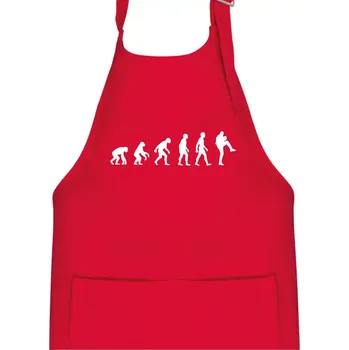 Kuchyňská zástěra Evoluce baseball nadhazovač - Dětská zástěra na vaření - Univerzální velikost ( Červená )