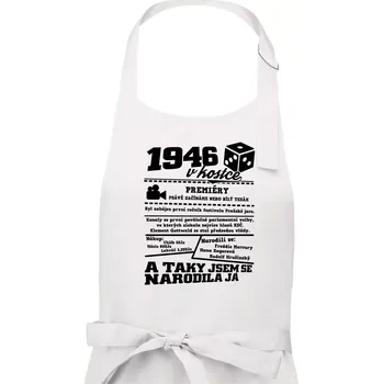 Kuchyňská zástěra 1946 v kostce - Dámská zástěra na vaření - Univerzální velikost ( Bílá )