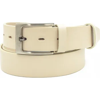 Opasek Krémový kožený opasek Nivasaža elegantní střední ELG35 Celková délka: 105