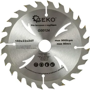 Pilový kotouč GEKO Pilový kotouč 160mm 24T 22.2mm 00404&nbsp;G00124
