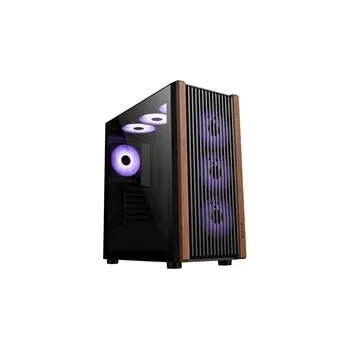 1stCOOL skříň G6 Noble, Mid Tower, ATX, AU, Průhledná Bočnice, 4x 120mm ARGB Fan, Černá ML-G6-NOBLE-USBC-ARGB
