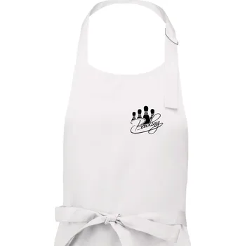Kuchyňská zástěra Bowling kuželky - Pánská zástěra na vaření - Univerzální velikost ( Bílá )