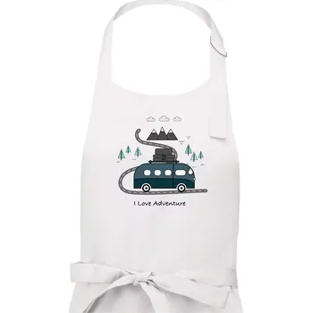 Kuchyňská zástěra Cesta přírodou I love Adventure - Dámská zástěra na vaření - Univerzální velikost ( Bílá )